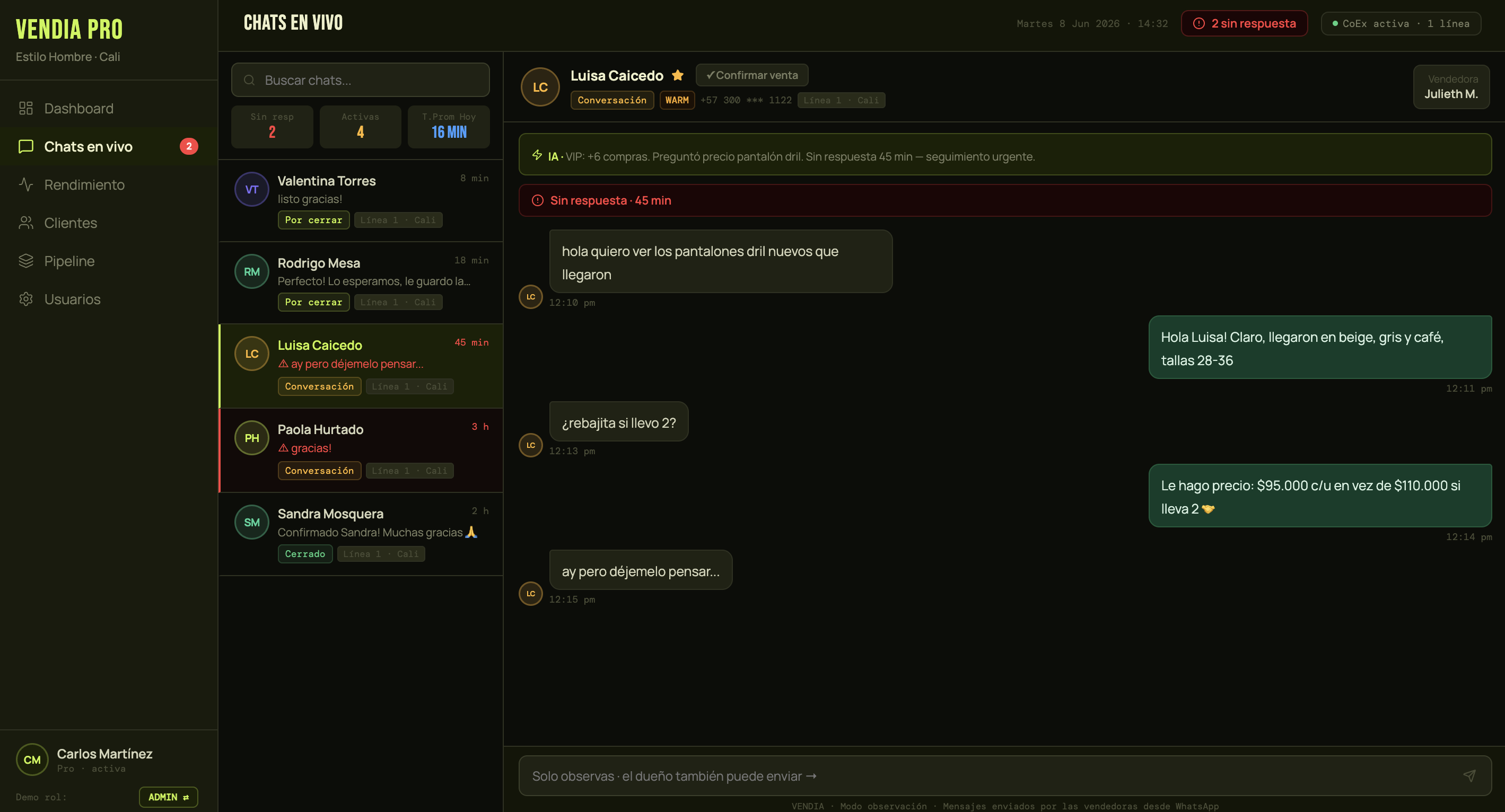 Chats en Vivo VENDIA